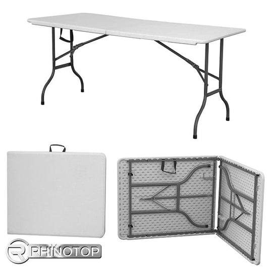 RhinoTop Heavy Duty Folding Table 6Ft HDPE Off White-20012351 MEGA