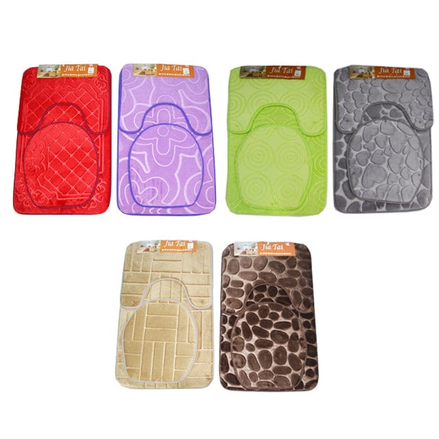 BATHMAT SET 3PC - Room Mat - A sense of beauty to enjoy - Ideally for hotel, home, office building, 50x80CM ASST - 20015728 ebuystt