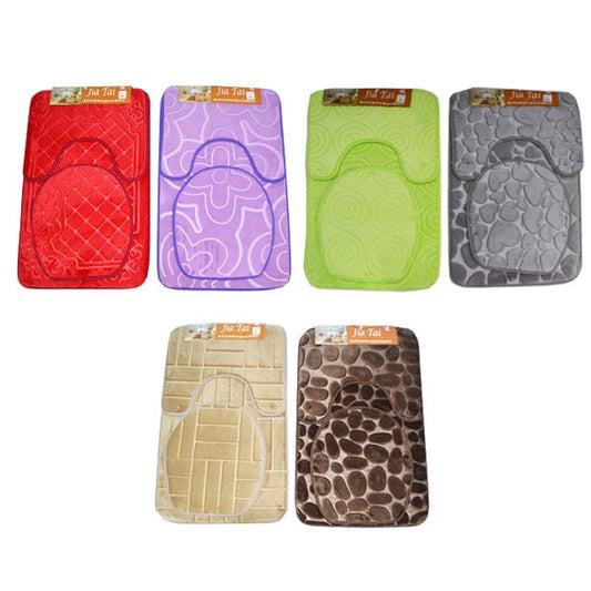 BATHMAT SET 3PC - Room Mat - A sense of beauty to enjoy - Ideally for hotel, home, office building, 50x80CM ASST - 20015728 ebuystt