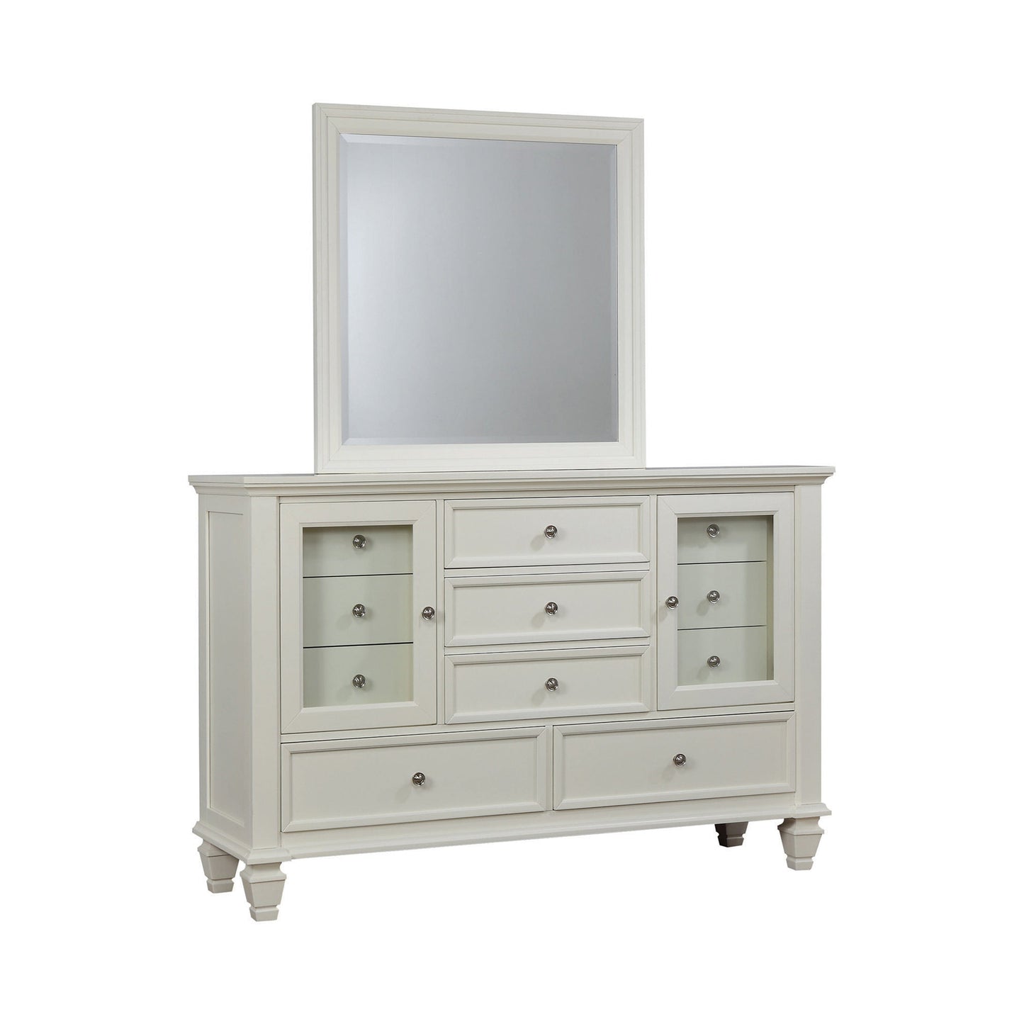 Sandy Beach Rectangular Mirror White Collection: Crafted From Maple Veneers For Durability, White Finish Frame Gives It A Unique, Eye-Catching Appeal. Ideally Suited For The Dresser Or Hanging On The Bedroom Or Dressing Room Wall. SKU: 201304 coastmega