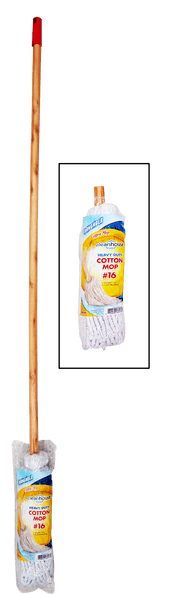 Clean House Yacht Mop with Wooden Handle (CH10020)