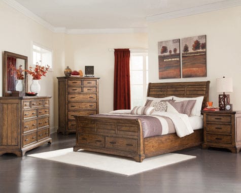 Elk Grove Queen Storage Bed Vintage Bourbon Collection: Elk Grove, Make Any Room Stand Out With This Dynamic Storage Bed. Crafty Design Elements On A Vintage Bourbon Finish All Solid Wood Construction Frame Makes It A Sophisticated Choice. SKU: 203891Q coastmega