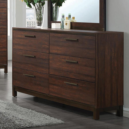 Edmonton 6-Drawer Dresser Rustic Tobacco - 204353 COSMEGA