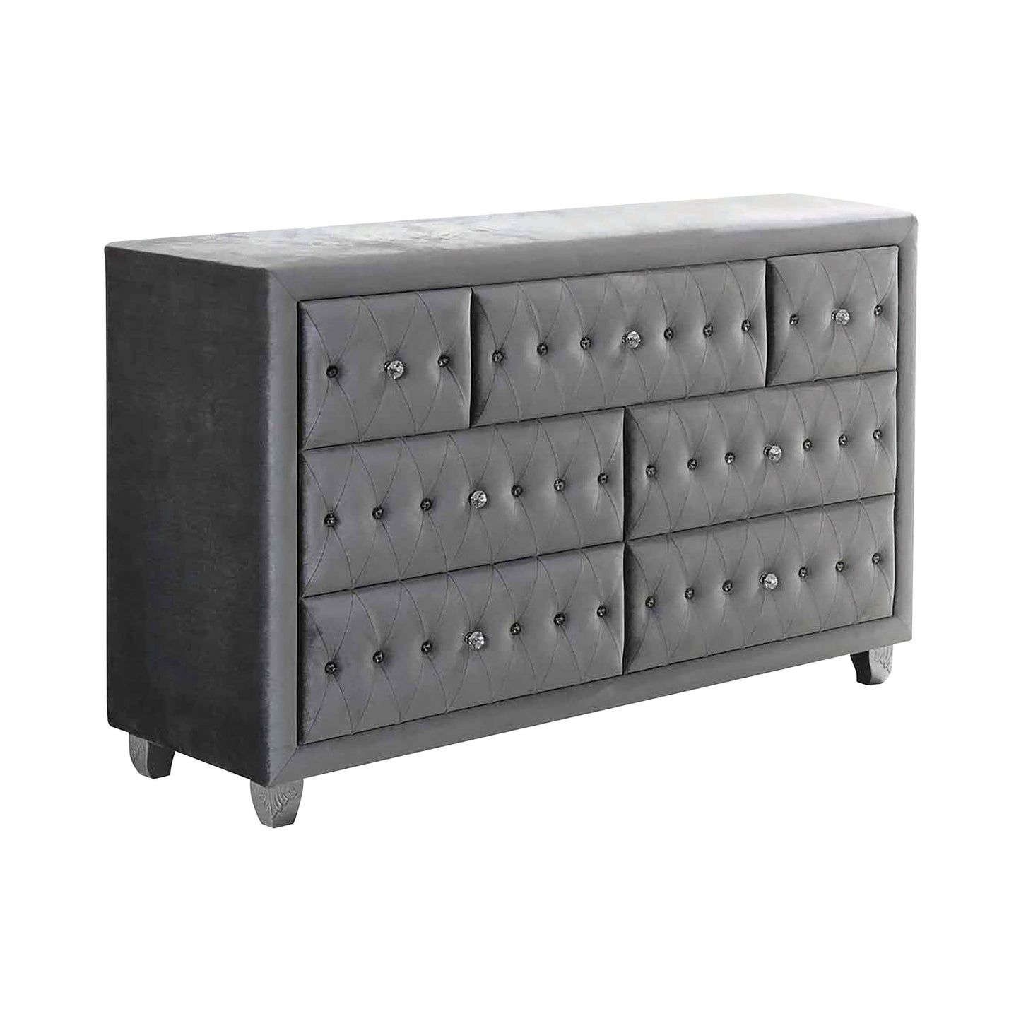 Deanna 7-Drawer Rectangular Dresser Grey Collection: This Dresser Makes A Stunning Statement, It's Gorgeous, Soft Texture, Dresser Is Simply Magnificent: Deanna SKU: 205103 coastmega