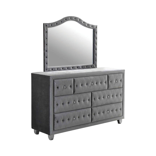 Deanna 7-Drawer Rectangular Dresser Grey Collection: This Dresser Makes A Stunning Statement, It's Gorgeous, Soft Texture, Dresser Is Simply Magnificent: Deanna SKU: 205103 coastmega