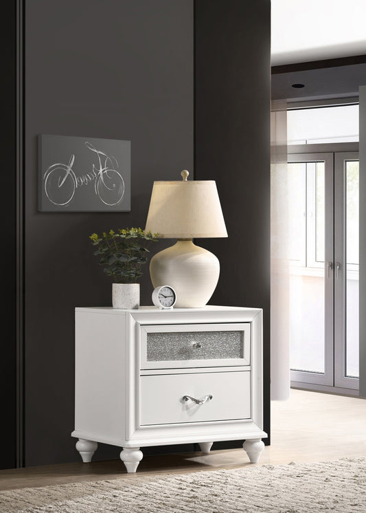 Barzini 2-Drawer Nightstand White - 205892 A-Z Store Nadia