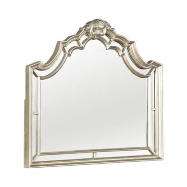 Heidi Arched Mirror Metallic Platinum Collection: An Iconic Bombe Shape, Perfectly Complements The Dresser, Heidi SKU: 222734 coastmega