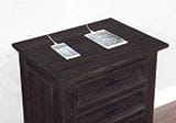Atascadero 3-Drawer Nightstand Weathered Carbon Collection: Rough Sawn Effect Brings A Hint Of The Rustic To This Nightstand. Connect Your Devices With The Built In USB Charging Ports. Drawers Float Open And Closed Along 45MM Metal Glides. SKU: 222882 coastmega