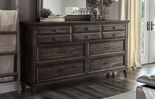 Avenue 10-Drawer Dresser Weathered Burnished Brown SKU: 223033 coastmega