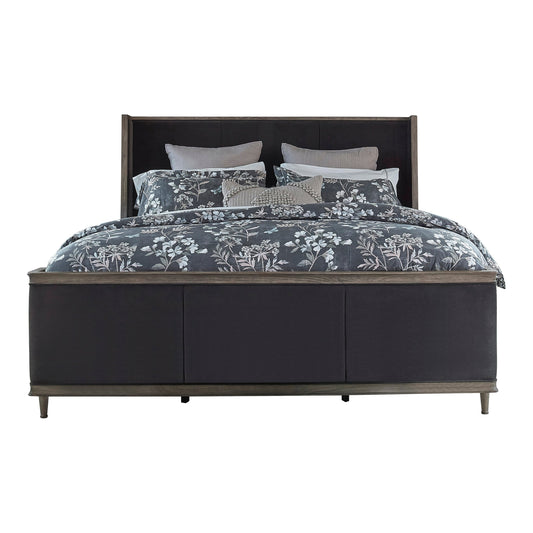 Alderwood California King Upholstered Panel Bed Charcoal Grey SKU: 223121KW coastmega