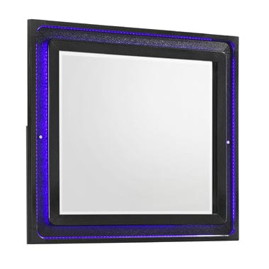 Penelope Rectangular Dresser Mirror Black, A Light Up Function Around The Frame Instantly Illuminates Your Space And Makes For Stylish Appeal. Get Ready To Captivate Every Guest With This LED Mirror. SKU: 223574 coastmega