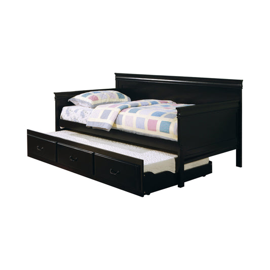 Twin Day Bed With Trundle Black - 300036BLK A-Z Store Nadia