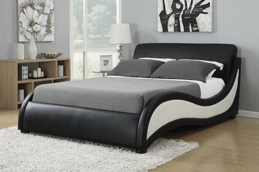 Niguel Queen Upholstered Bed Black And White - 300170Q A-Z Store Nadia