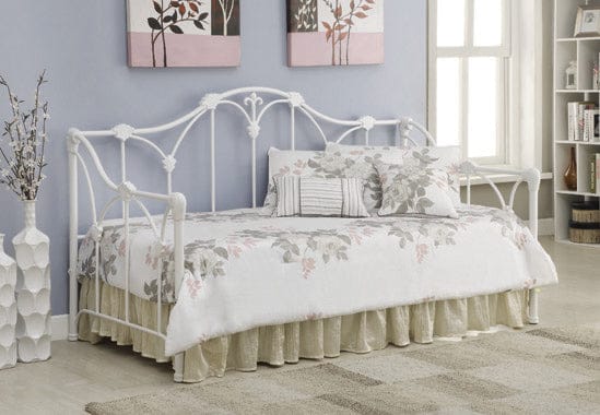 Twin Metal Daybed With Floral Frame White - 300216 A-Z Store Nadia