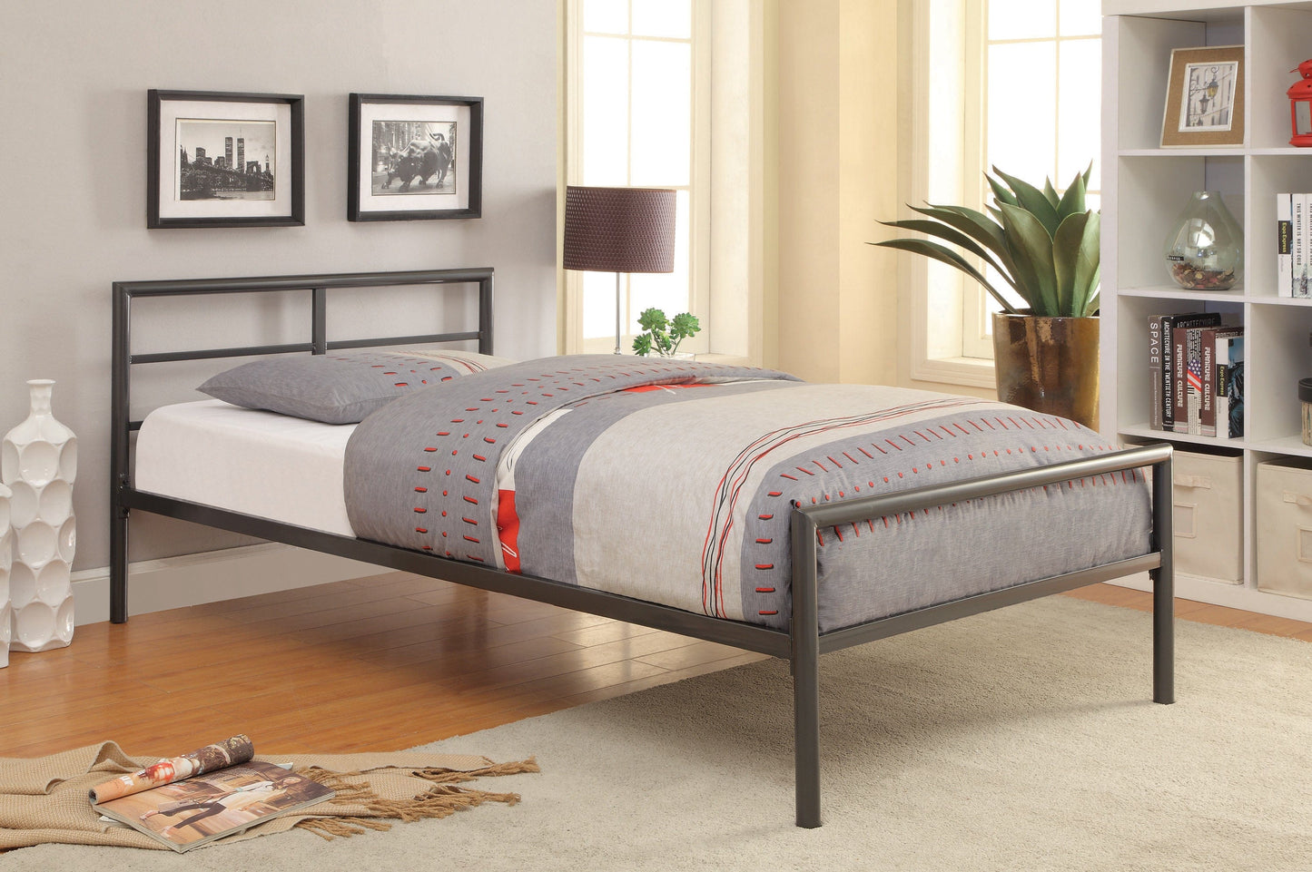 Fisher Twin Metal Bed Gunmetal - 300279T A-Z Store Nadia