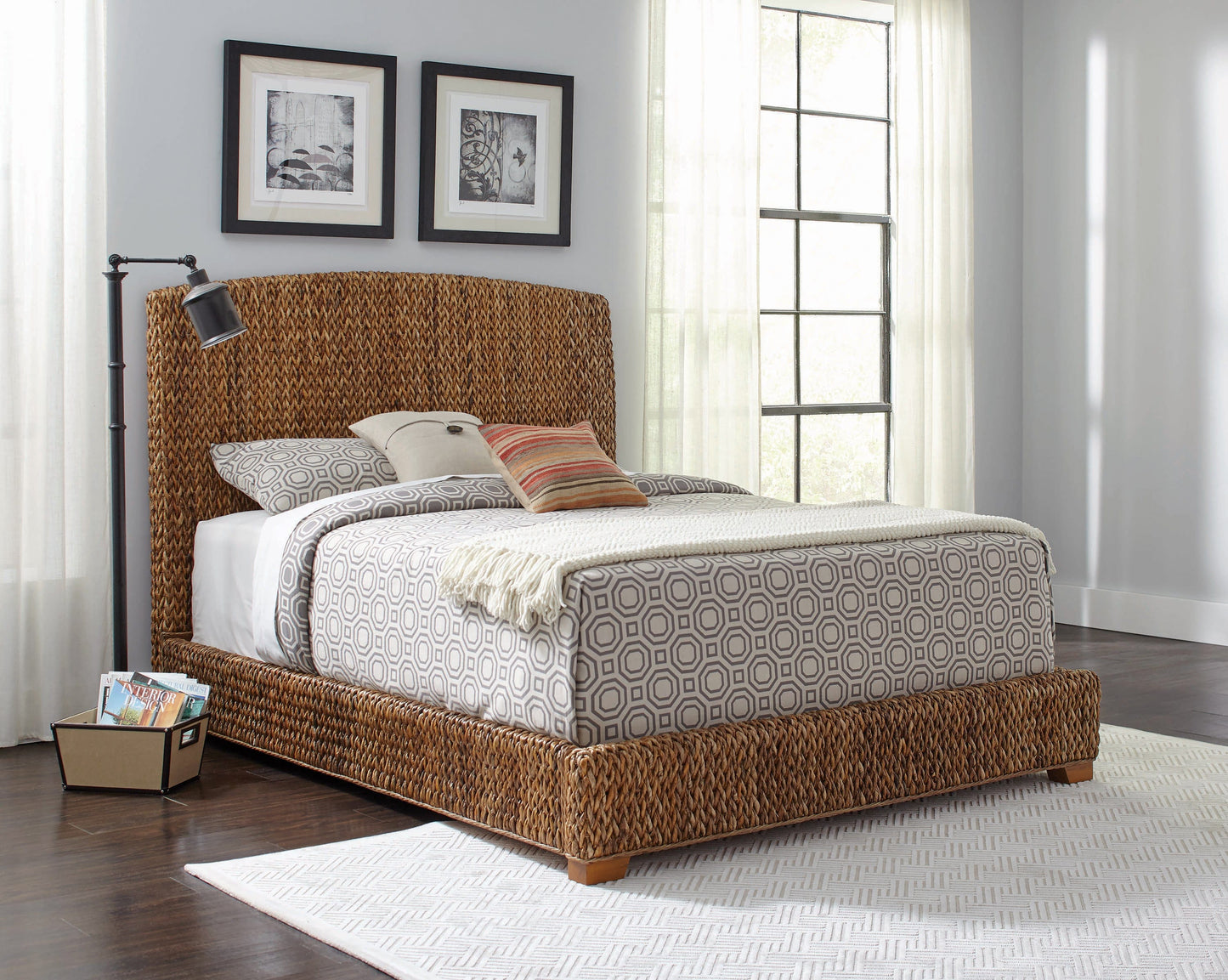 Laughton Eastern King Hand-Woven Banana Leaf Bed Amber - 300501KE A-Z Store Nadia