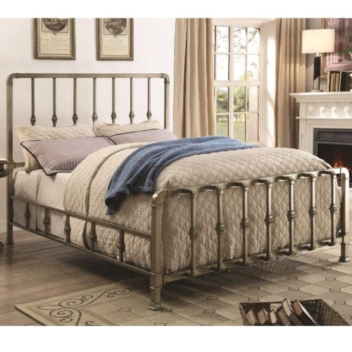 Micah Transitional Queen Bed with Mold-Casted Ornaments (ANTIQUE CHAMPAGNE) 300727Q (V001) COASTER FURNITURE