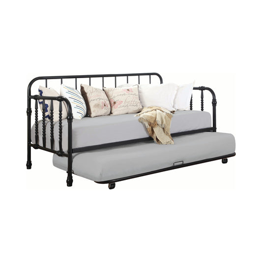 Twin Metal Daybed With Trundle Black - 300765 A-Z Store Nadia