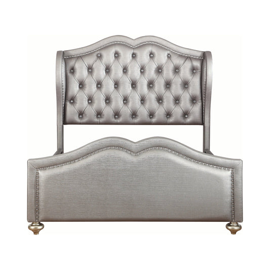 Belmont Tufted Upholstered Eastern King Bed Metallic - 300824KE A-Z Store Nadia