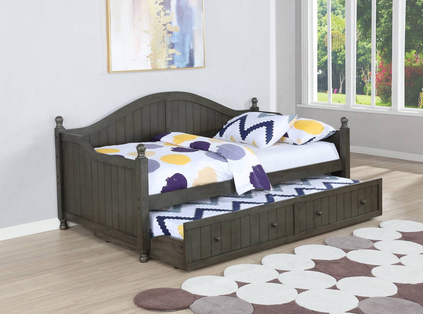 Julie Twin Daybed With Trundle Warm Grey - 301053 A-Z Store Nadia