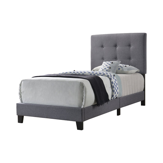 Mapes Tufted Upholstered Twin Bed Grey - 305747T A-Z Store Nadia