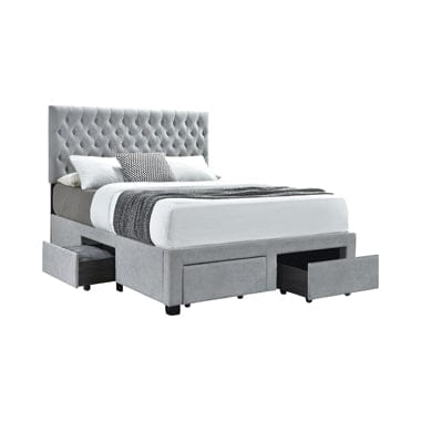 Shelburne Full 4-Drawer Button Tufted Storage Bed Beige - 305878F A-Z Store Nadia