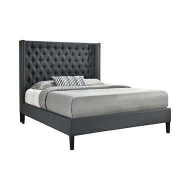 Summerset Eastern King Button Tufted Upholstered Bed Charcoal - 305902KE A-Z Store Nadia