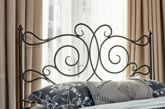 Parleys Queen Metal Bed With Scroll Headboard Dark Bronze - 305967Q A-Z Store Nadia