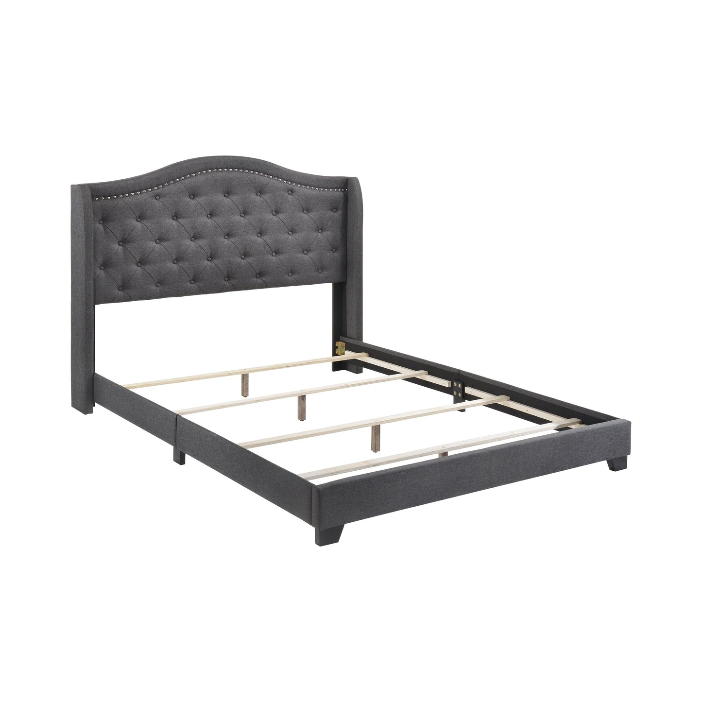 Tamarac Upholstered Nailhead Eastern King Bed Grey - 310063KE A-Z Store Nadia