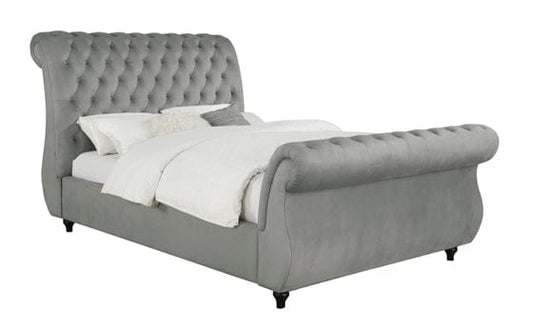 Chelles Queen Upholstered Sleigh Bed Grey - 315921Q A-Z Store Nadia