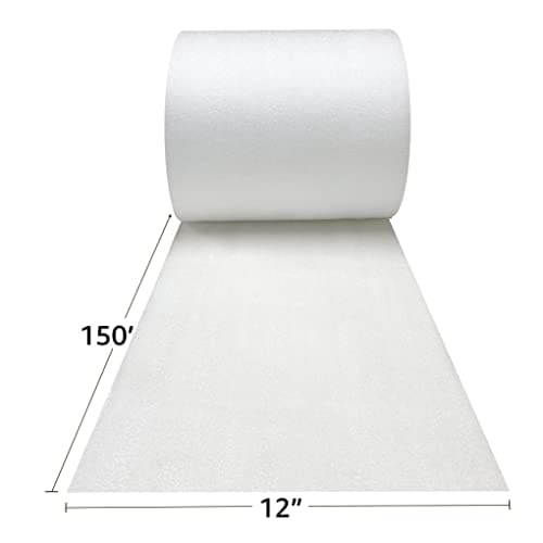 UBOXES Foam Wrap Roll 150' x 12 Inch Wide 1/16 Inch Thick Perforated 12 Inch, Model:FOAMWRAPS150 Mega