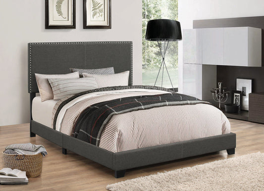 Boyd Queen Upholstered Bed With Nailhead Trim Charcoal - 350061Q A-Z Store Nadia