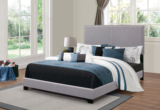 Boyd Queen Upholstered Bed With Nailhead Trim Grey - 350071Q A-Z Store Nadia