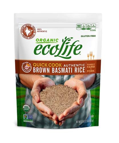EcoLife Organic QuickCook Brown Rice 4 lb hails from the rural farms of India. Premium quality, naturally aged brown rice is cultivated in the Punjab region at the foothills of the Himalayas where authentic Basmati rice is grown-450018