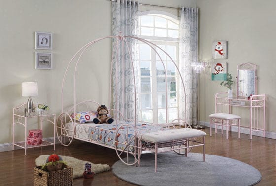Massi Twin Canopy Bed Powder Pink - 400155T A-Z Store Nadia