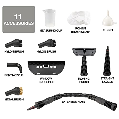 Spurgehom Handheld Steam Cleaner, Portable Pressurized Steamer with 350ml Large Capacity 11-Piece Accessory Set, Perfect for Stain Removal, Curtains, Car Seats, Floor, Window Cleaning - B09XHDQWF6 Spurgehom