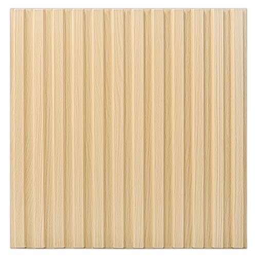 Art3d Slat Wall Panel, 3D Fluted Textured Panel 12-Tile 19.7 x 19.7in. - Oak MEGA