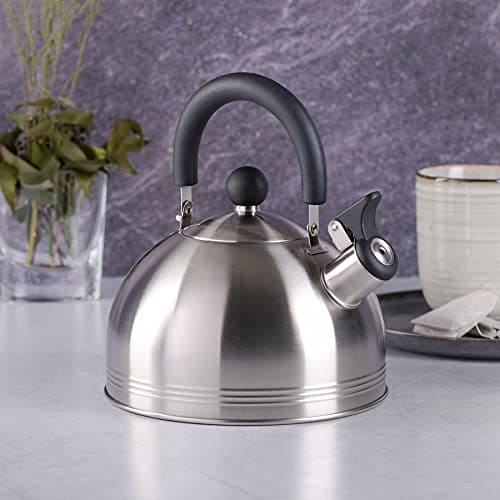 Mr. Coffee Carterton Stainless Steel Whistling Tea Kettle, 1.5-Quart, Mirror Polish ebuystt