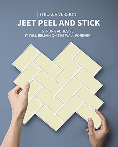 Art3d Herringbone Peel and Stick Backsplash Tiles (10 Tiles, Thicker Version) MEGA
