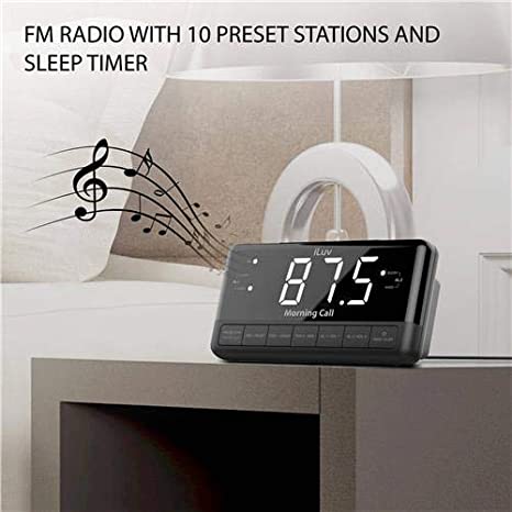 iLuv Morning Call 3, 1.2 inch Jumbo White LED Display Projection Dual Alarm Clock The purpose of an alarm clock is to tell you the time and wake you up-MORCAL3 Hannah's Variety Store