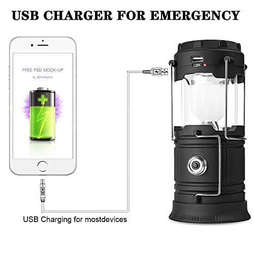 Lanterns, Camping Lantern, Solar Lantern Flashlights Charging for Phone, USB Rechargeable Led Camping Lantern, Collapsible & Portable for Emergency, Hurricanes, Power Outage, Storm -JMADENQ ebuystt