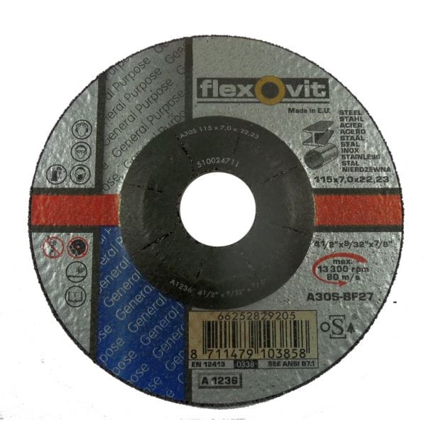 METAL GRINDING DISC 4 1/2 X 9/32 X 7/8 SEGRO - 44778 MEGA
