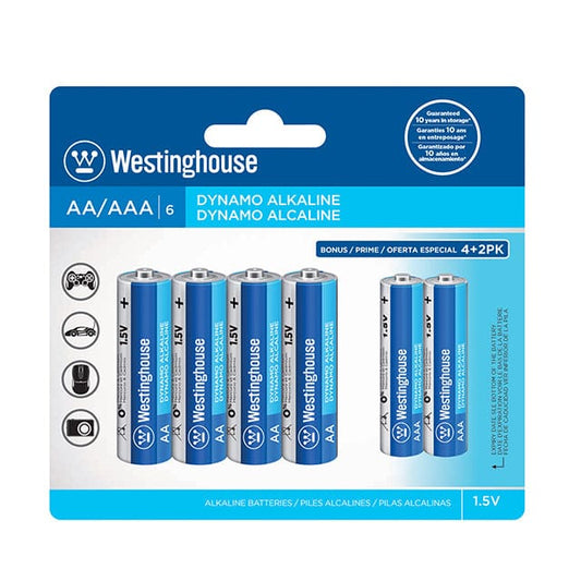 WESTINGHOUSE ALKALINE AAA BATTERY 4PK+2 BONUS, long lasting power, Battery delivers a stable current ideal for high drain devices with dynamic instantaneous power. Ideally for Cameras, Wireless Mouse & Keyboard, Game Controller, Shavers, Toys - R03BP MEGA