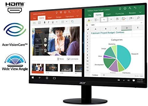 Acer Monitor (HDMI & VGA port) bi 21.5" Full HD (1920 x 1080) IPS Ultra-Thin Zero Frame : Computers & Accessories ebuystt