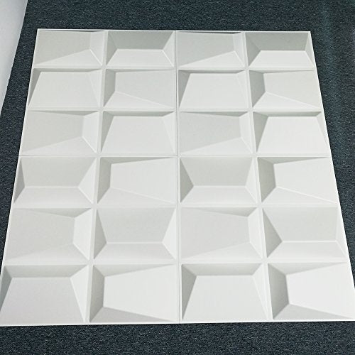 Art3d Decorative PVC Wall Panels, 32 Square Feet, 3D Rectangle MEGA