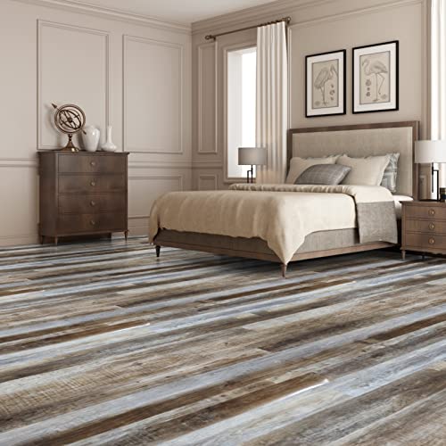 Art3d Peel and Stick Floor Tile Vinyl Wood Plank 36-Pack 54 Sq.Ft, Old Wood, Rigid Surface Hard Core Easy DIY Self-Adhesive Flooring Mega
