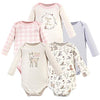 Hudson Baby Unisex Cotton Bodysuits, Girl Baby Bear Long-Sleeve 5-Pack, 0-3 Months (3M): Clothing