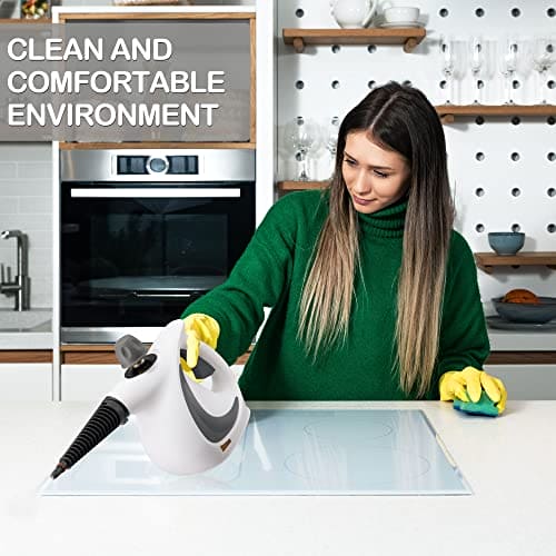 Spurgehom Handheld Steam Cleaner, Portable Pressurized Steamer with 350ml Large Capacity 11-Piece Accessory Set, Perfect for Stain Removal, Curtains, Car Seats, Floor, Window Cleaning - B09XHDQWF6 Spurgehom