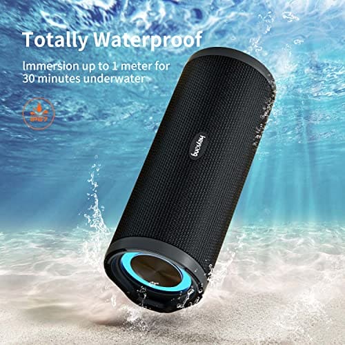 HEYSONG Portable Bluetooth Speaker, Wireless Outdoor Speakers, IPX7 Waterproof, 40H Playtime, TF Card, Loud Stereo Sound for Beach, Boat, Pool, Camping, Bike, Shower, Gifts for Men EBUYSTT