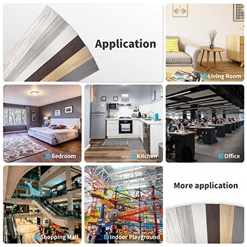 Art3d Peel and Stick Floor Tile Vinyl Wood Plank 36-Pack 54 Sq.Ft, Old Wood, Rigid Surface Hard Core Easy DIY Self-Adhesive Flooring Mega